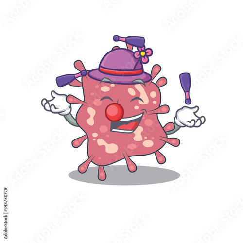 An attractive haemophilus ducreyi cartoon design style playing juggling