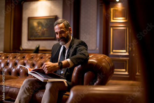 Mature man in elegant suit ...