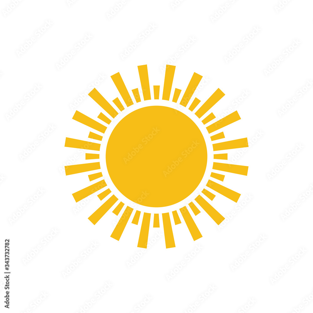 Flat sun icon design isolated on white background Flat sun icon design isolated on white background