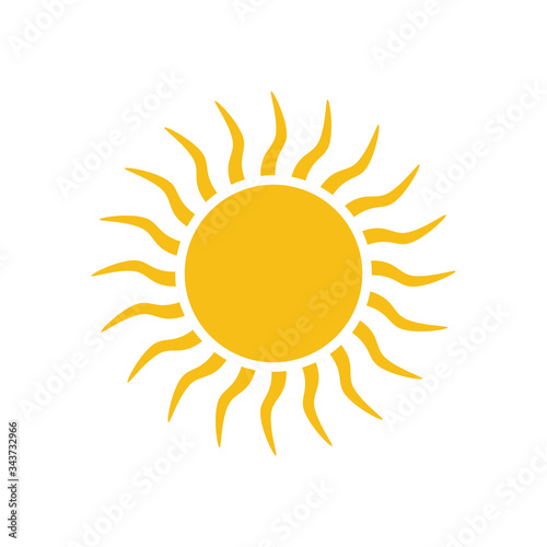 Flat sun icon design isolated on white background