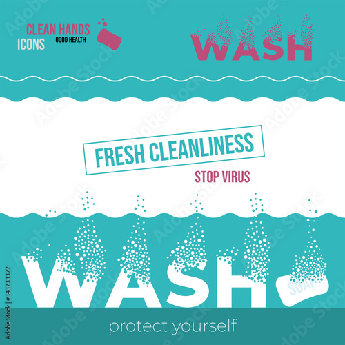 Word Soap dispersing into a cloud of bubbles. Soap dispersing into a cloud of bubbles. The concept is cleanliness. Water