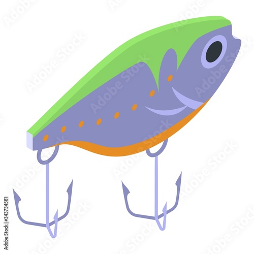 Plastic fishing bait icon. Isometric of plastic fishing bait vector icon for web design isolated on white background