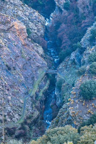 The Trevelez river crossing the rugged landscape of Sierra Nevada