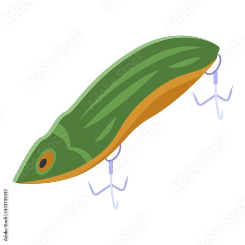 Minnow fishing lure icon. Isometric of minnow fishing lure vector icon for web design isolated on white background