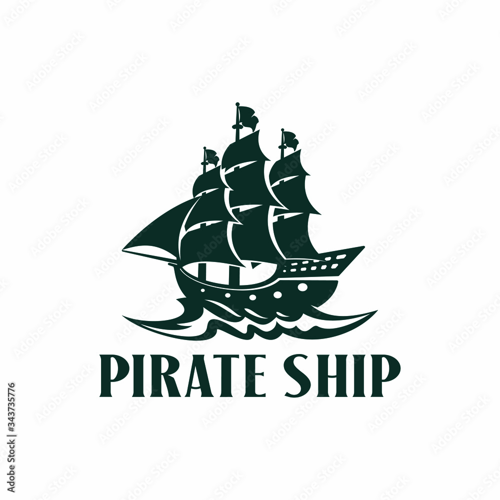 Pirate Ship Logo Design Pirate Ship Logo Design