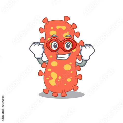 A cartoon character of bacteroides performed as a Super hero