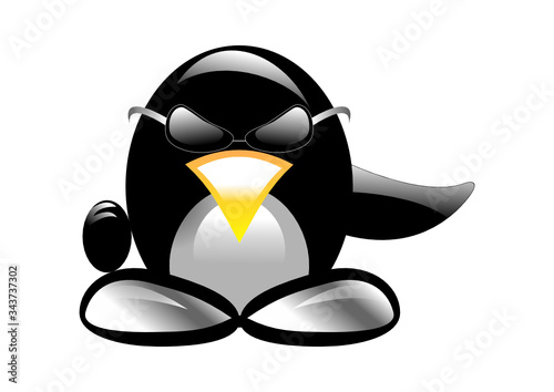 Black evil penguin