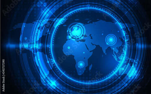 Wallpaper Mural Abstract futuristic communication vector futuristic circuit board, Electronic motherboard. Torontodigital.ca