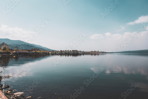 lake and mountains