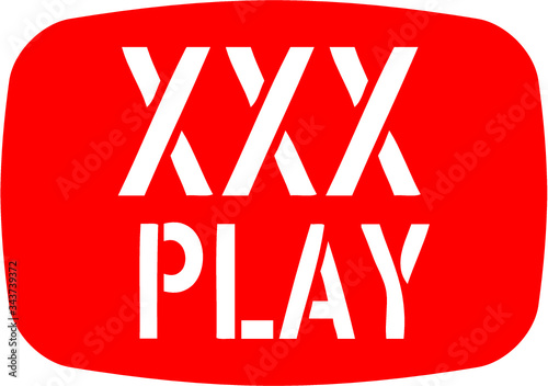 xxx video icon print embroidery graphic design vector art