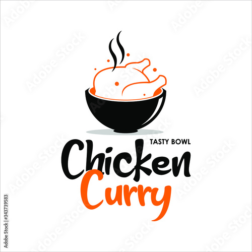 modern chicken curry logo design culinary label template idea