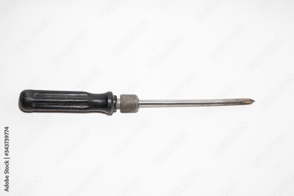 Obraz premium Old figure screwdrivers on white background