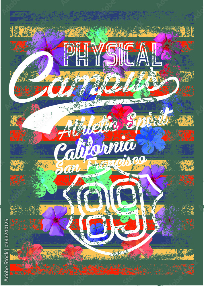 Fototapeta premium flower pattern background college style print embroidery graphic design vector art