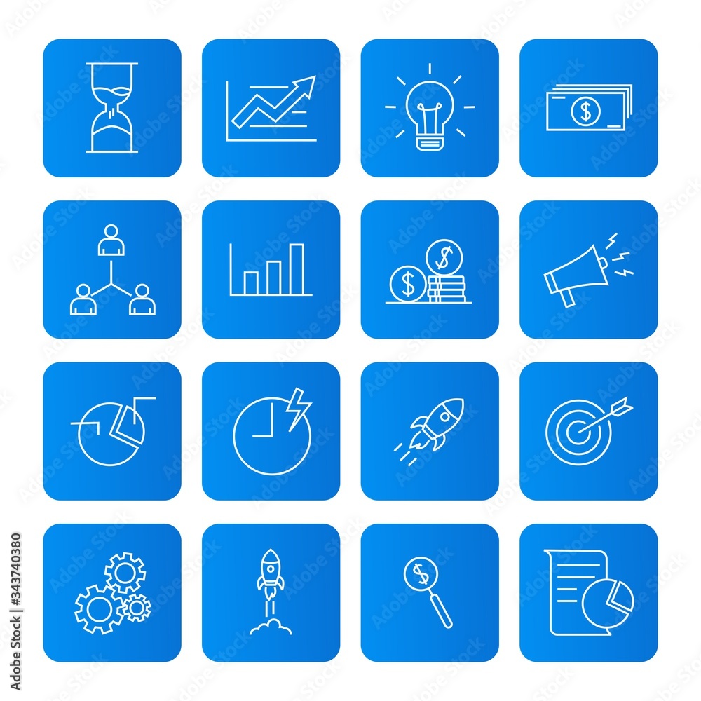 Startup line icons on white background. Launch Project, Business report and Target.
vector illustration
Startup line icons on white background. Launch Project, Business report and Target.
vector illustration