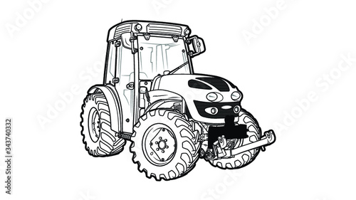 Big Modern Farm Tractor 