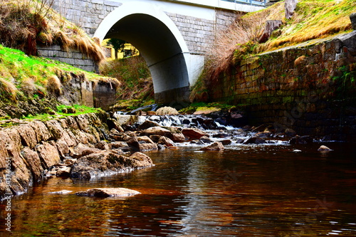 Cerna Nisa river inflowing to Rudolfov water tank. photo