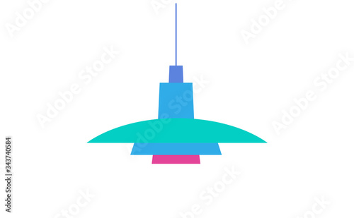 PH lamp flat icon, classic scandinavian lampshade hanging from the ceiling, isolated vector illustration