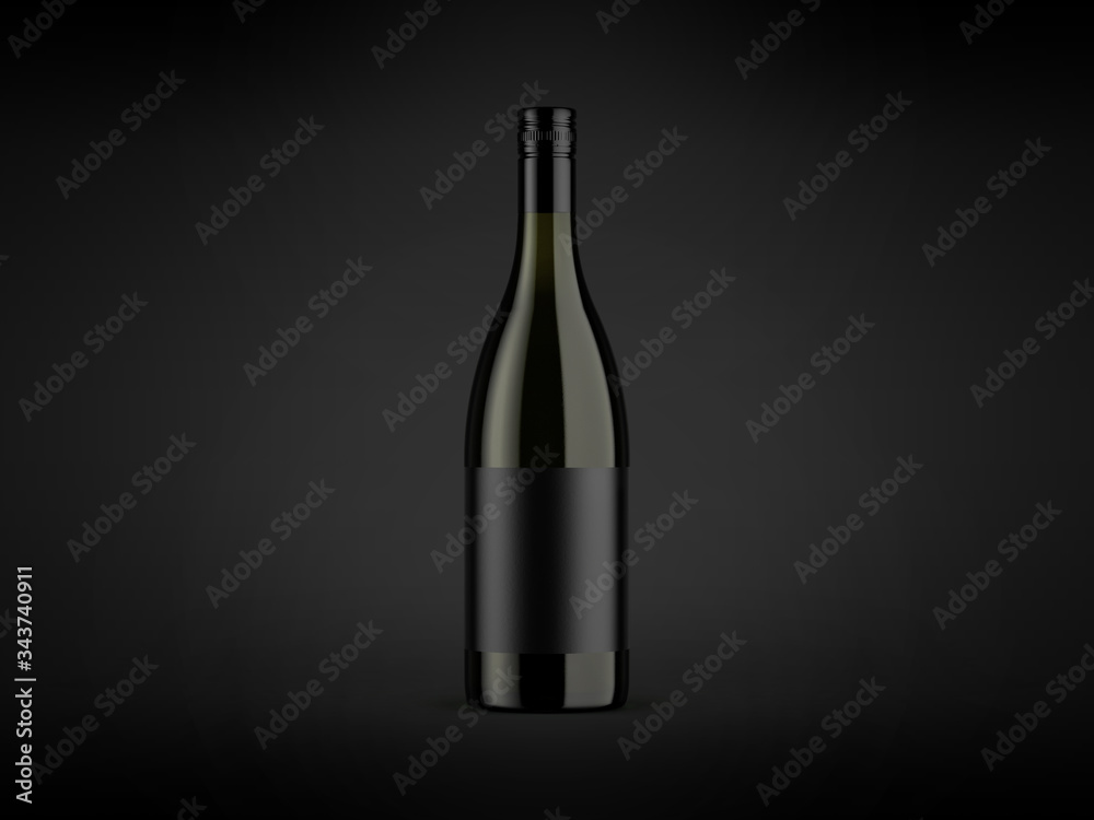 Wine bottle mock-up on dark background. Good use for your design, advertising and presentation. Mock up drink with place for lable and text. Branding and packaging template. Wine bottle mock-up on dark background. Good use for your design, advertising and presentation. Mock up drink with place for lable and text. Branding and packaging template.