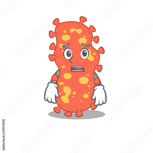 Cartoon design style of bacteroides showing worried face