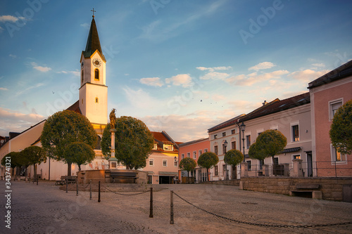 Marktplatz in Bad Kötzting bei Sonnenaufgang