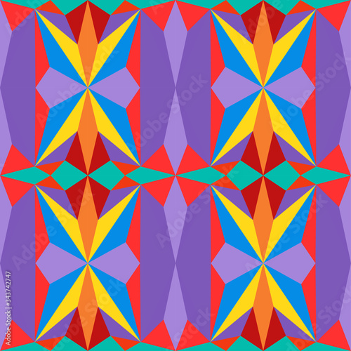 Abstract seamless colourful pattern geometric backgrounds vector design