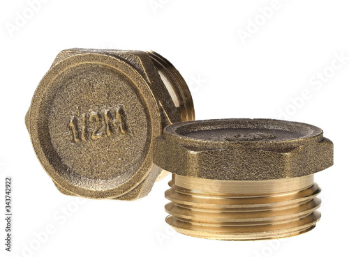 Foto Plug or stopgap with 1/2 thread, isolated on white background