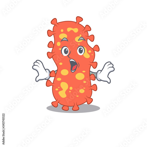 Cartoon design style of bacteroides has a surprised gesture