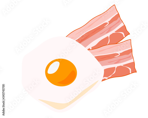 ベーコン　食材　加工食品　目玉焼き　玉子