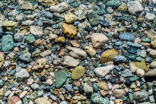 pebbles in the sea water