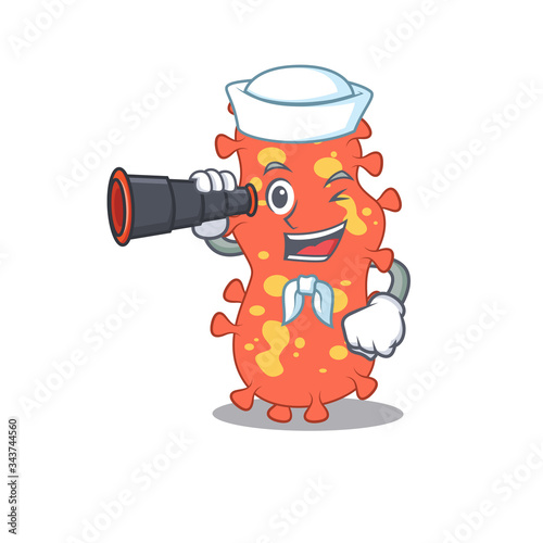 A cartoon icon of bacteroides Sailor with binocular