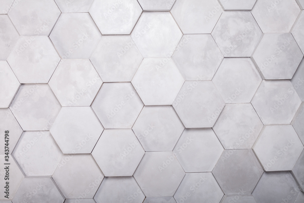 Naklejka premium Gray Hexagon Background Texture on wall