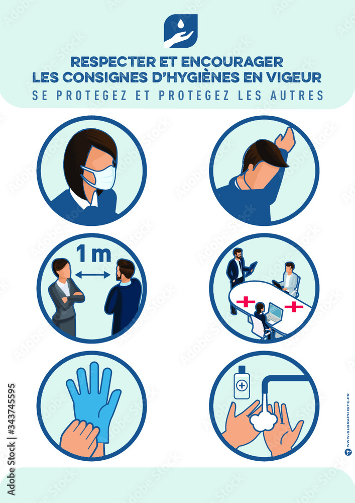 Fototapeta premium gestes barrière
