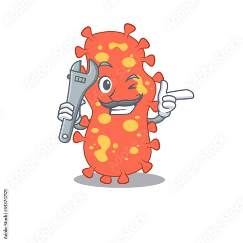A picture of bacteroides mechanic mascot design concept