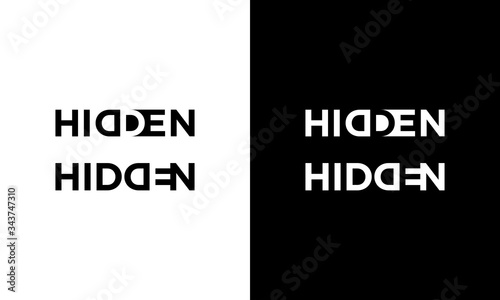 Hidden word for logo design concept editable