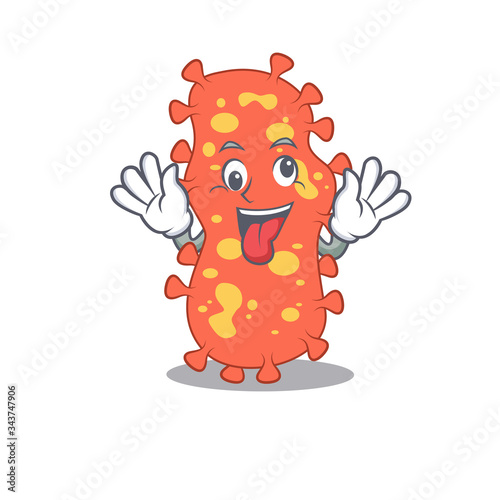 A cartoon design of bacteroides having a crazy face