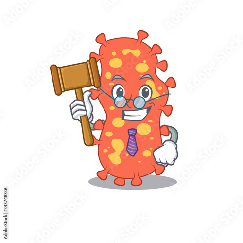 A humble judge of bacteroides cartoon character design wearing glasses