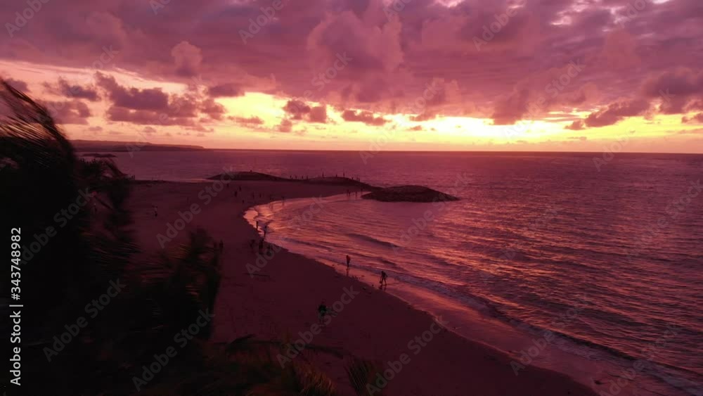 Aerial drone shot of Indonesia Bali Sunset at Kuta Beach 2021 Aerial drone shot of Indonesia Bali Sunset at Kuta Beach 2021