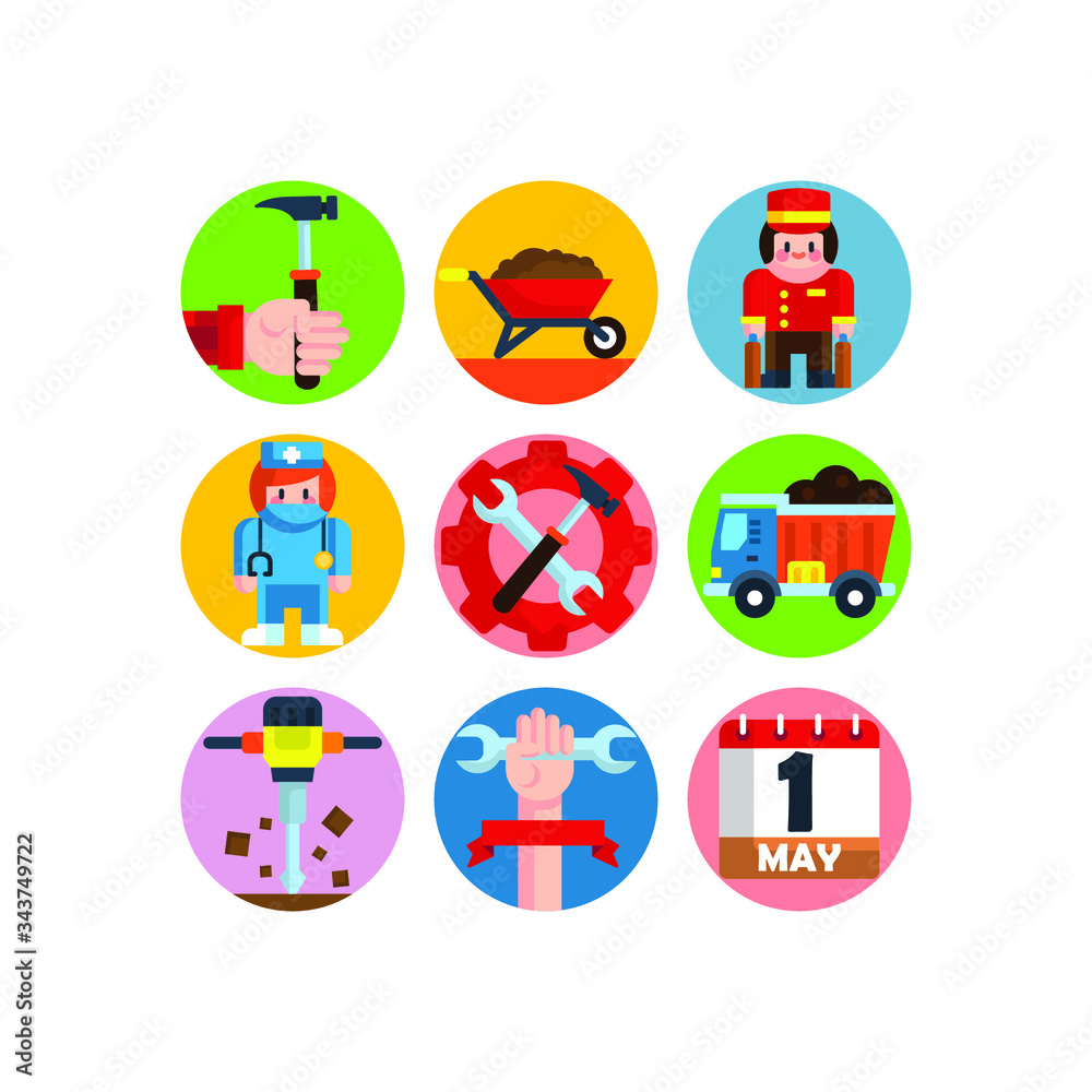 Fototapeta premium Labor day illustration of workers