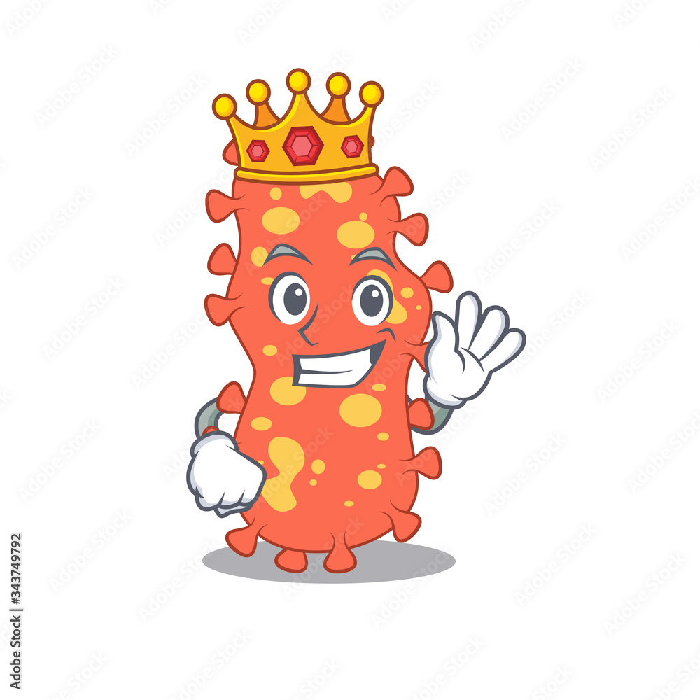 A Wise King of bacteroides mascot design style A Wise King of bacteroides mascot design style
