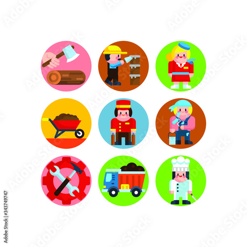 Labor day illustration of workers