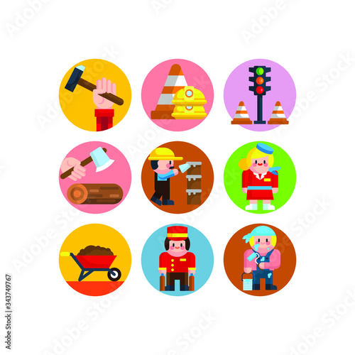 Labor day illustration of workers