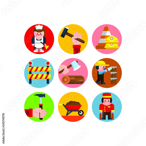 Labor day illustration of workers
