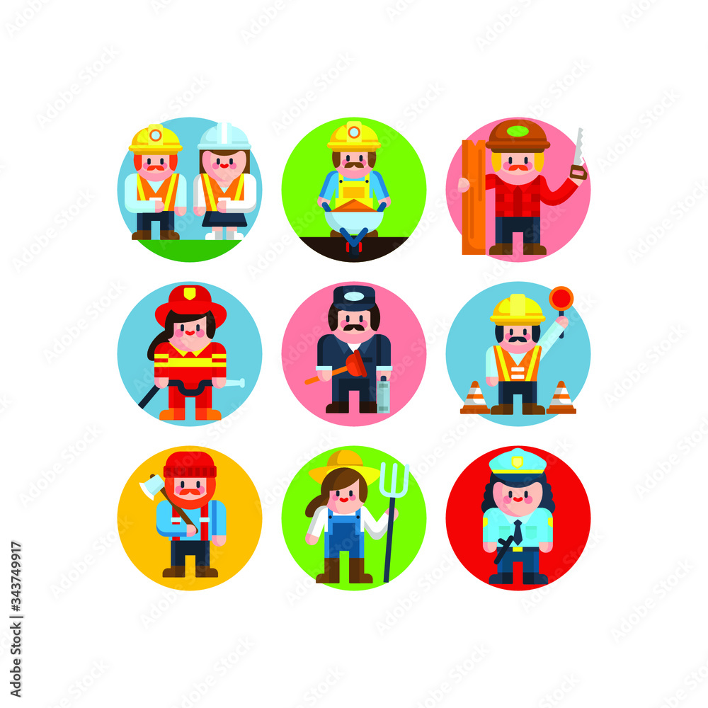 Labor day illustration of workers Labor day illustration of workers