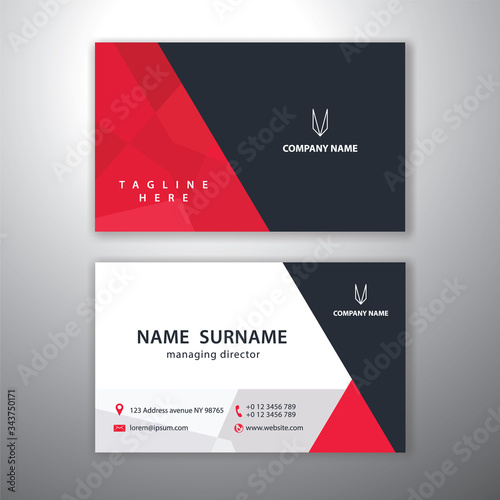 black and red business cards set vector design template