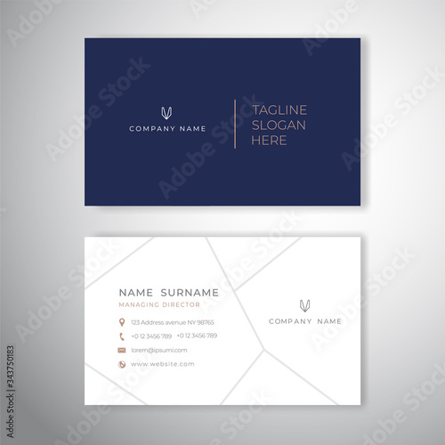 White business card clean design vector template