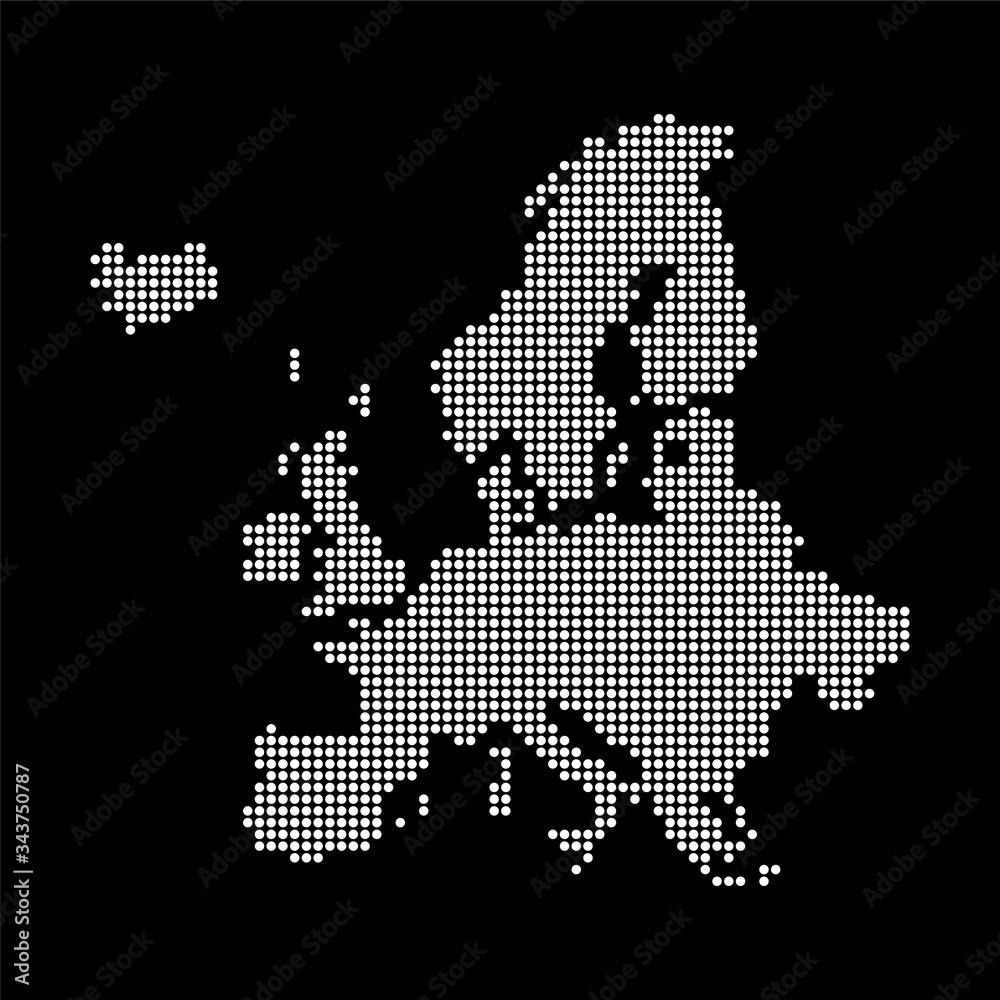 Obraz premium Europe map made from halftone dot pattern