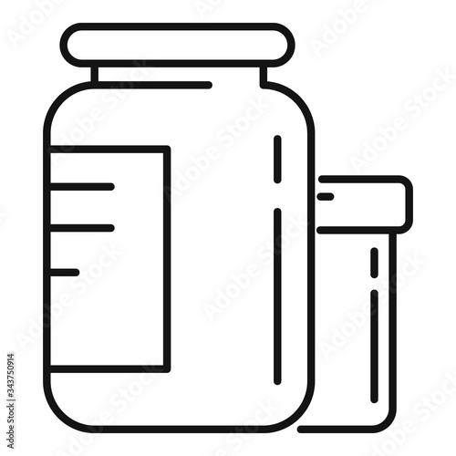 Protein jar icon. Outline protein jar vector icon for web design isolated on white background