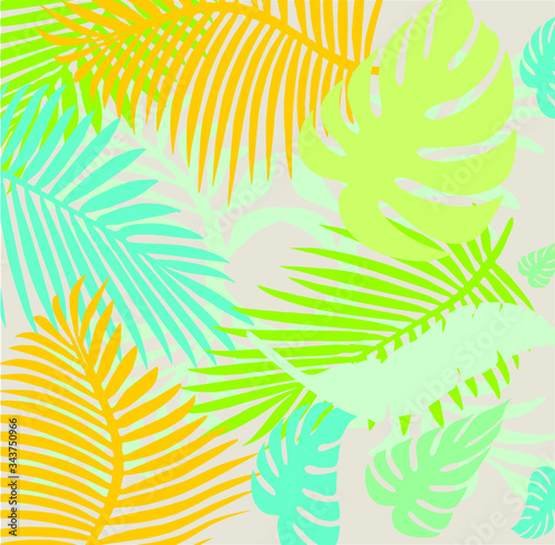 Palm leaf ringel tshirt print embroidery graphic design vector art