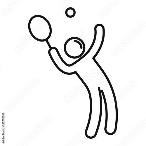Man play tennis icon. Outline man play tennis vector icon for web design isolated on white background