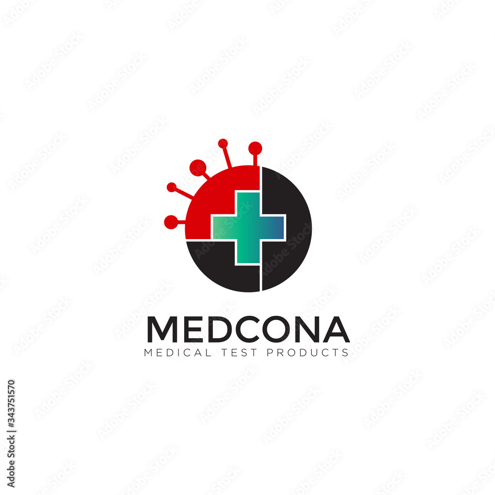 medcona logo, cross helath and virus vector medcona logo, cross helath and virus vector
